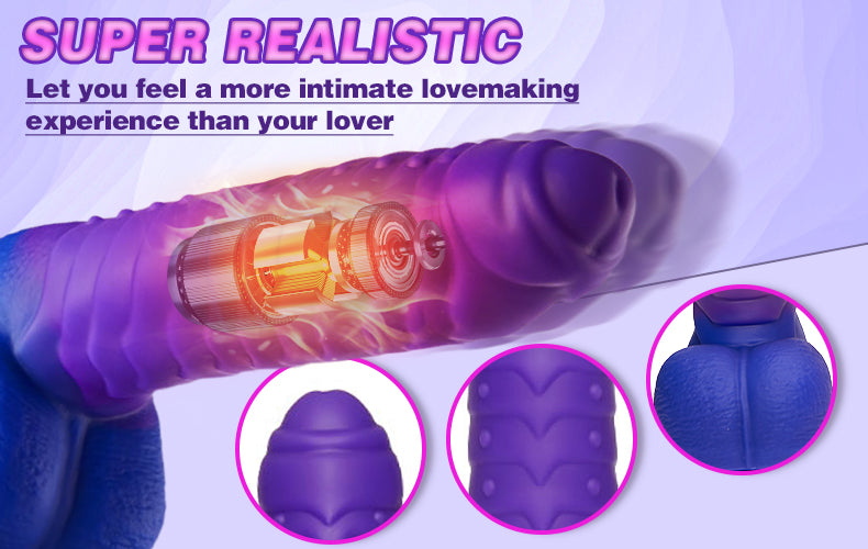 Absalom-Caterpillar 9-Inch Color-changing Intelligent Heating 3 Thrusting 5 Vibrating Dildo