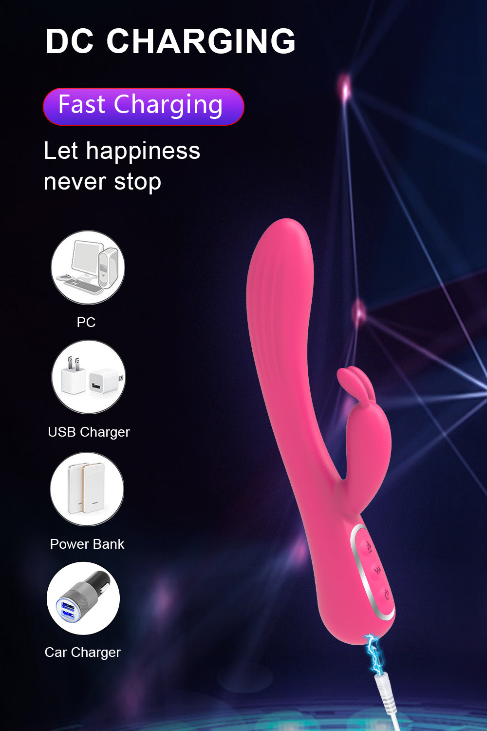 7 Frequencies Rabbit Vibrator with 42℃ Heating V8